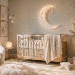 Dreaming in the Stars: Extra Celestial Nursery Ideas an elegant celestial nursery theme designed with a sophisticated, dreamy aesthetic