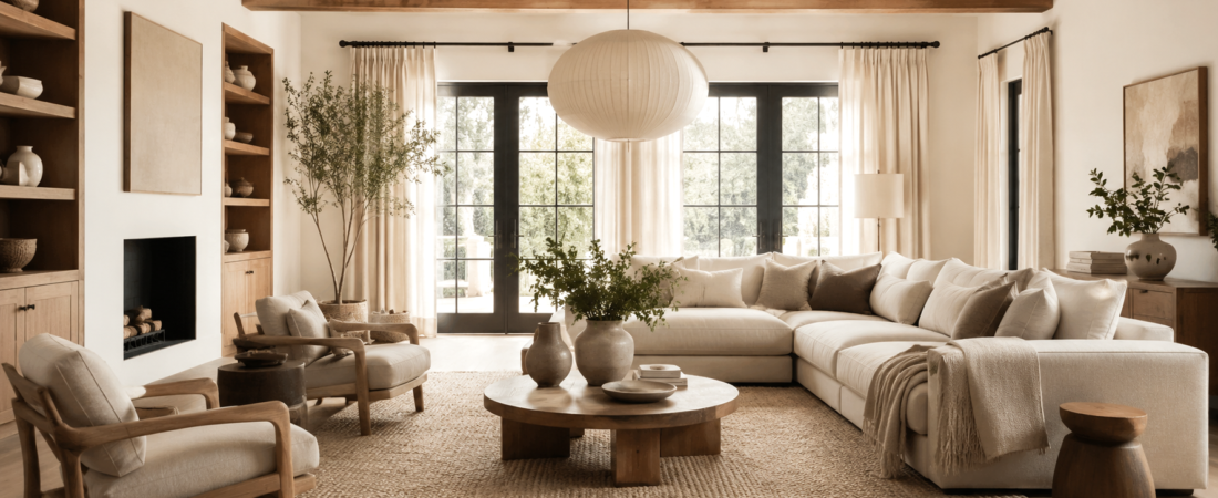 Organic Modern Living Room Decor Ideas for a Calm Natural Home